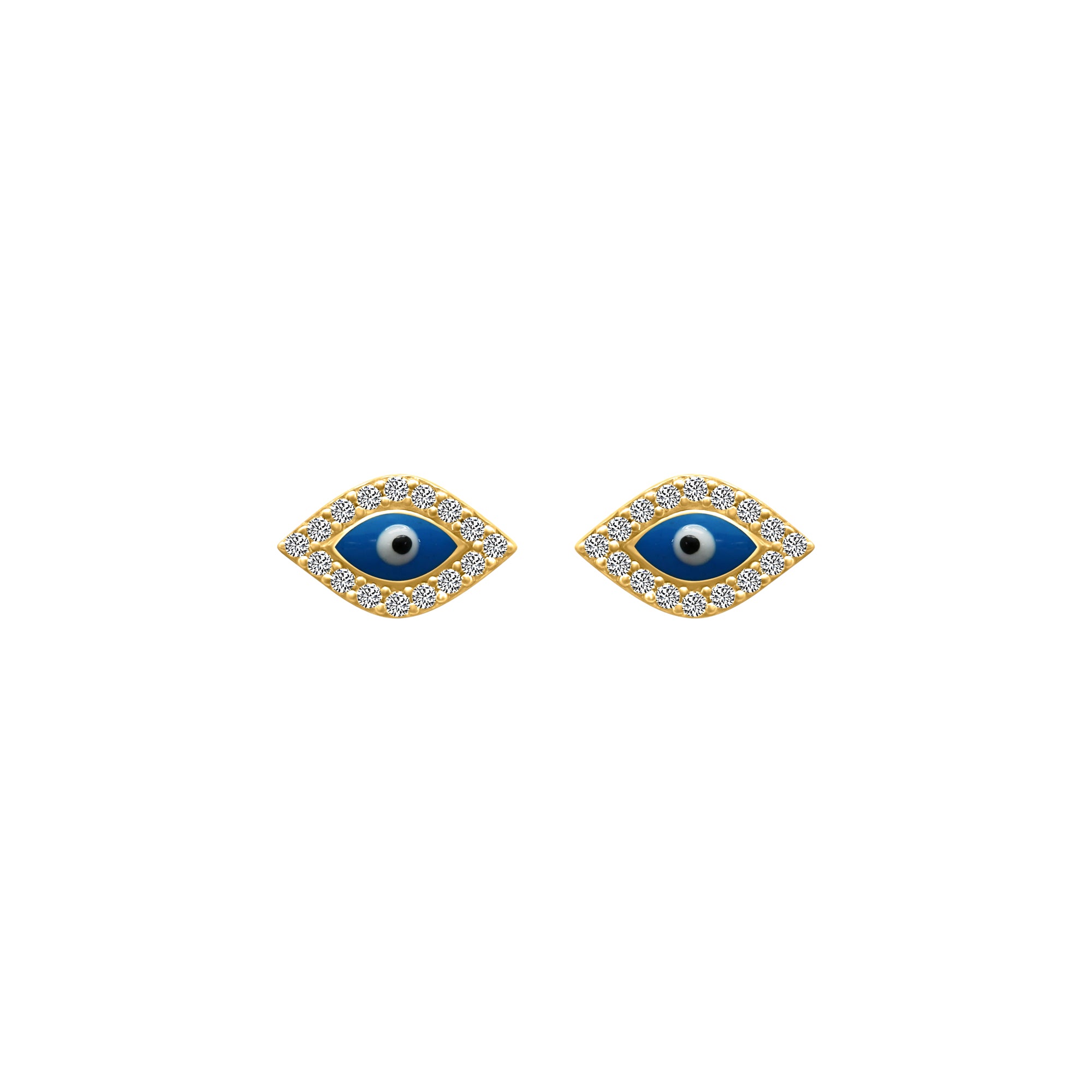 Sterling Silver Evil Eye Stud Earrings