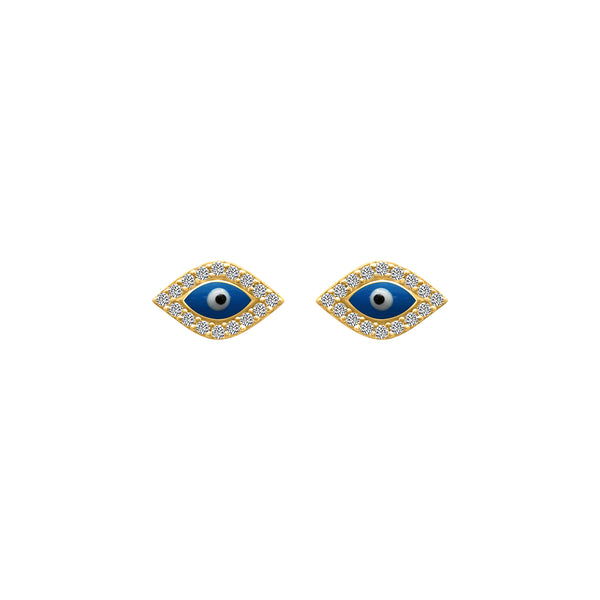 Sterling Silver Evil Eye Stud Earrings
