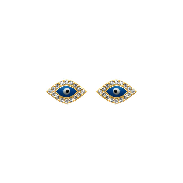 Sterling Silver Evil Eye Stud Earrings