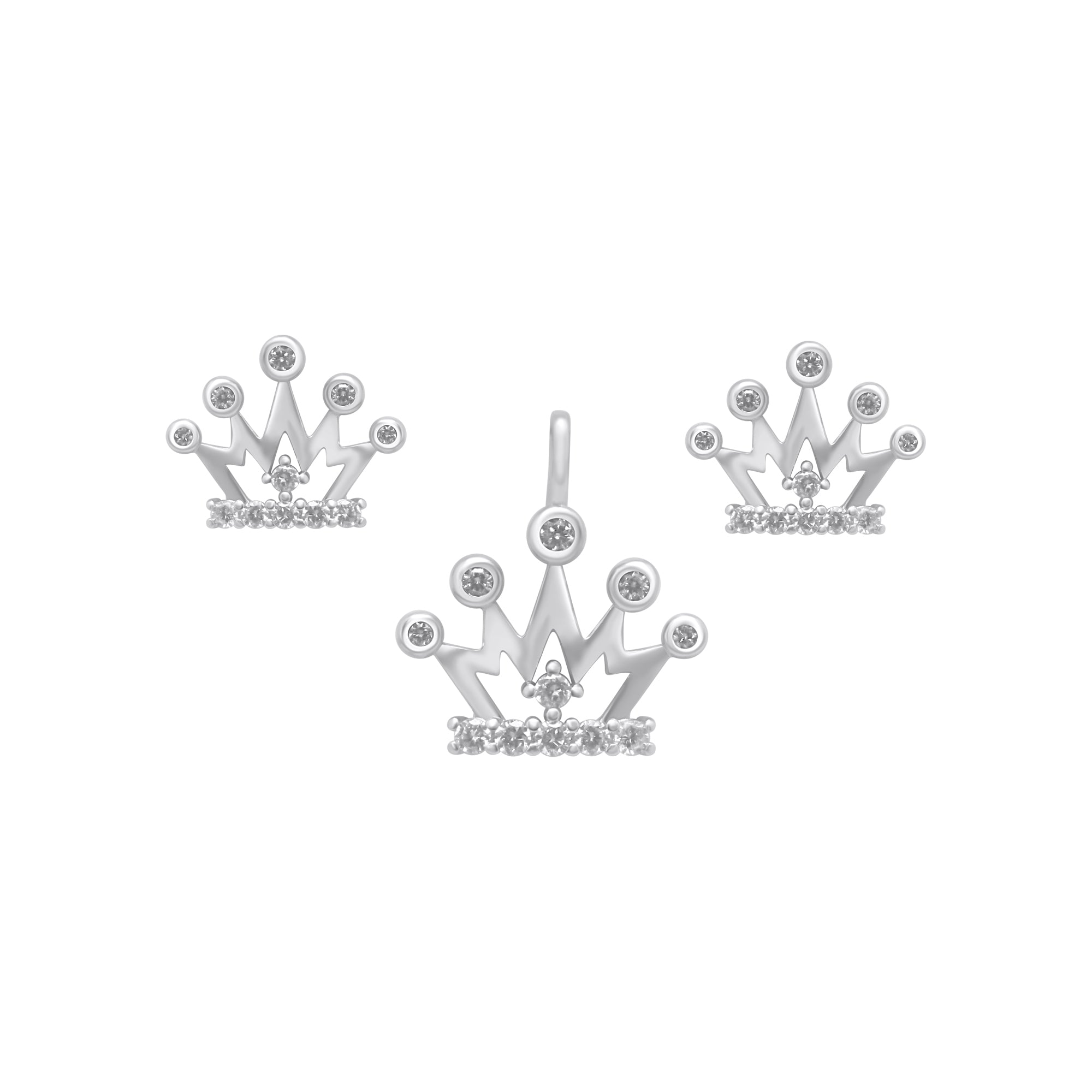Sterling Silver Crown Earring/Pendant Set