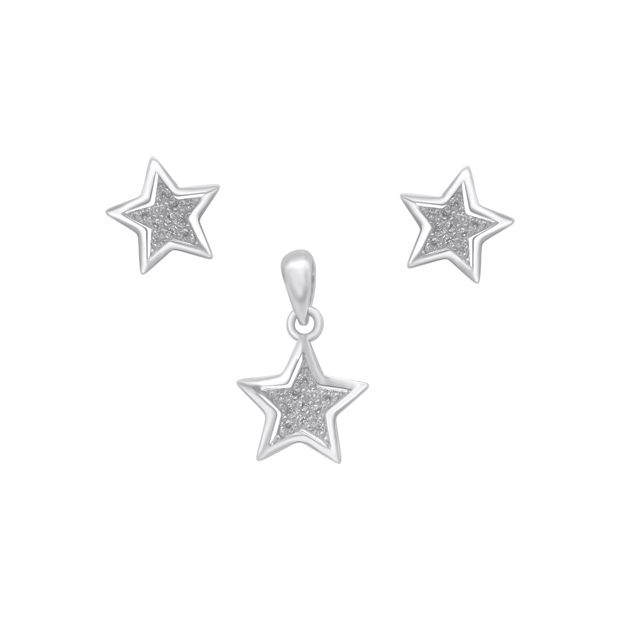Sterling Silver Star Earring/Pendant Set