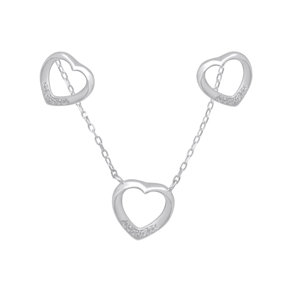 Sterling Silver Open Heart Necklace/Earring Set
