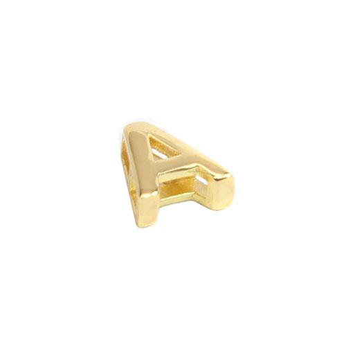 Sterling Silver Gold Colored 0.3'' (8 Mm) Letter As - Atlanta Jewelers Supply