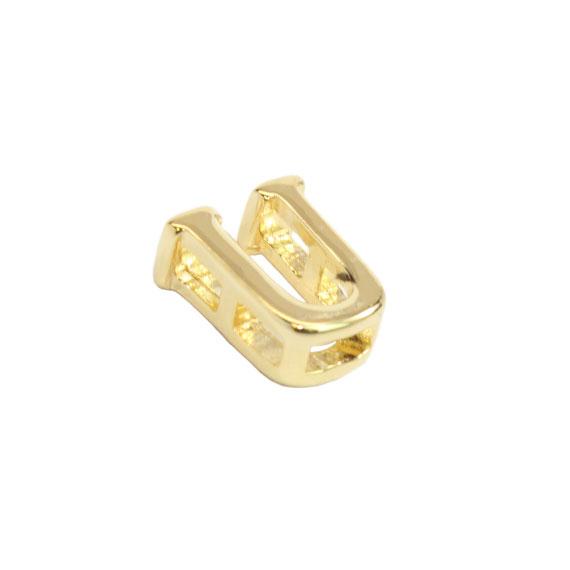 Sterling Silver Gold Colored 0.3 (8 Mm) Letter Us. Elegantly Display Names, Initials Or Words For A Classy Accessory. - Atlanta Jewelers Supply