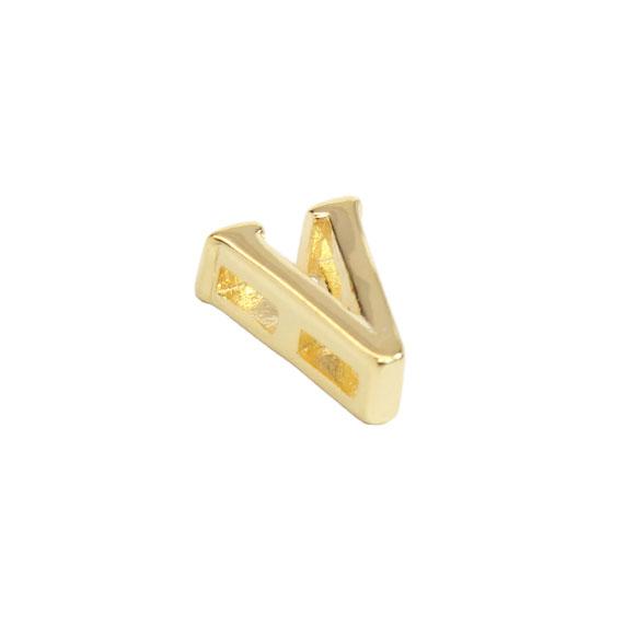 Sterling Silver Gold Colored 0.3 (8 Mm) Letter Vs. Elegantly Display Names, Initials Or Words For A Classy Accessory. - Atlanta Jewelers Supply