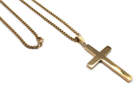 Stainless Steel Men's Engravable Cross Necklace