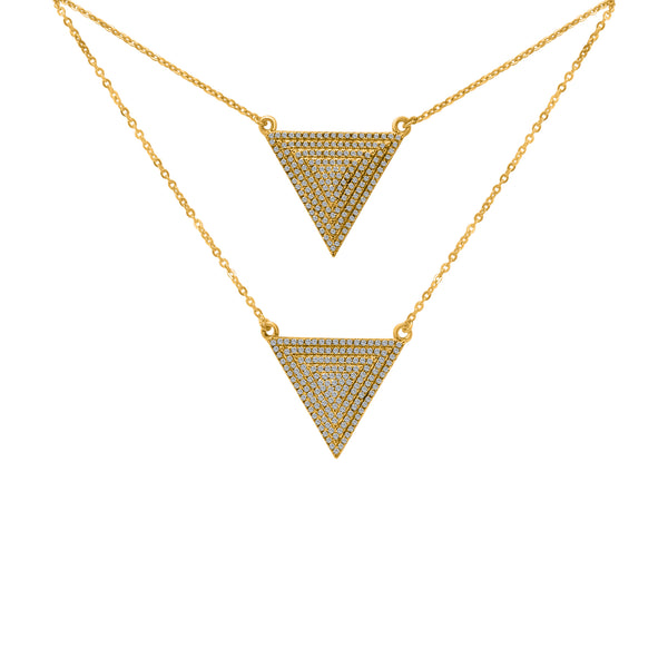 Sterling Silver Layered Triangle Necklace