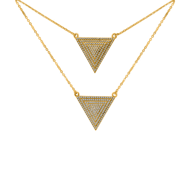 Sterling Silver Layered Triangle Necklace