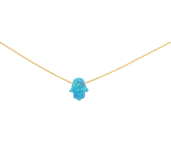 Sterling Silver Blue Hamsa Hand