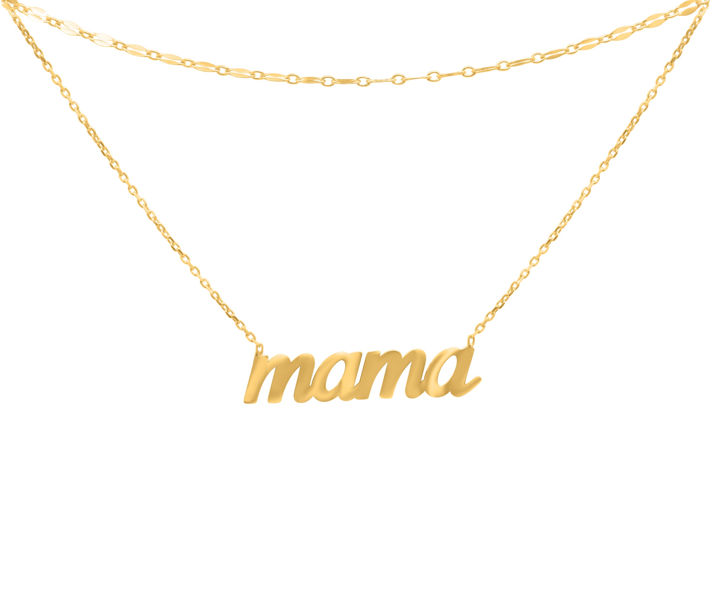 Sterling Silver Layered Mama Necklace