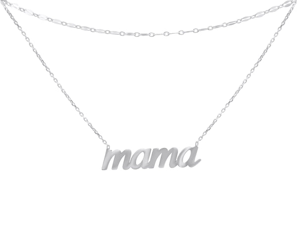 Sterling Silver Layered Mama Necklace