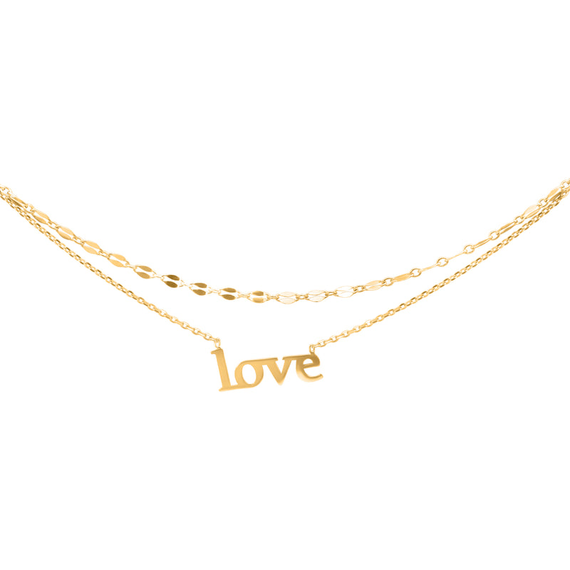 Sterling Silver Lana Chain Layered Love Necklace