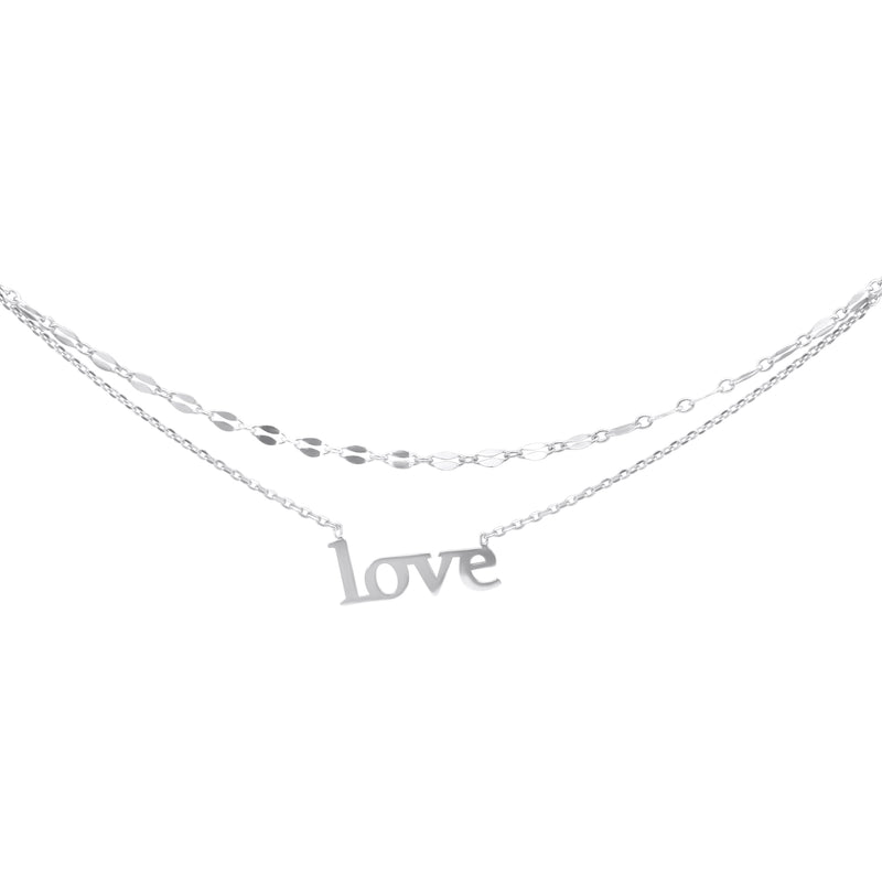 Sterling Silver Lana Chain Layered Love Necklace