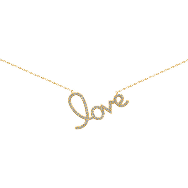 Sterling Silver Dainty Love Necklace