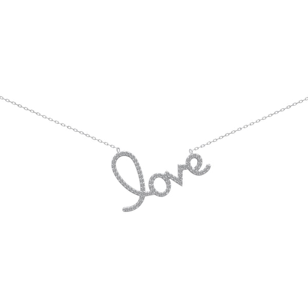 Sterling Silver Dainty Love Necklace