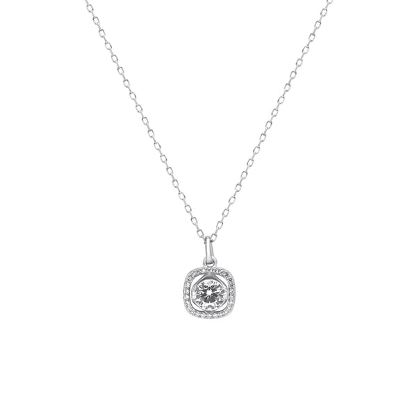 Sterling Silver Square CZ Necklace