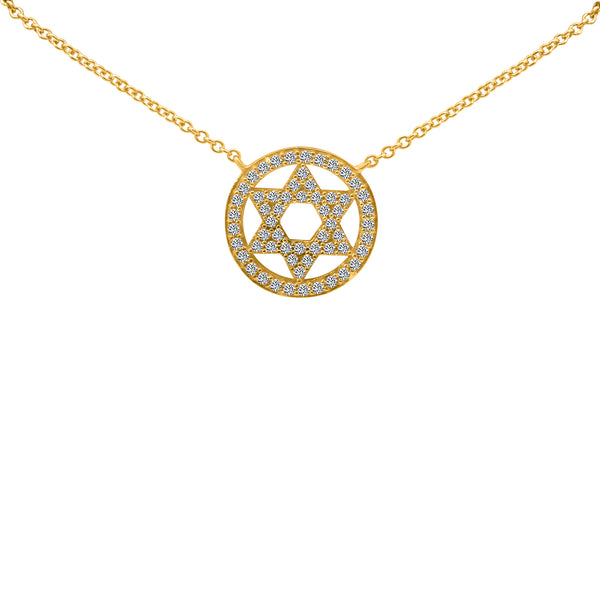 Sterling Silver Star of David CZ Necklace