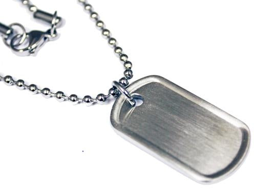 Stainless Steel Rectangle Dog Tag Pendant Necklaces - Atlanta Jewelers Supply