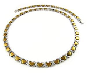 Stylish Stainless Steel Heart Design Two Toned Necklace - Atlanta Jewelers Supply