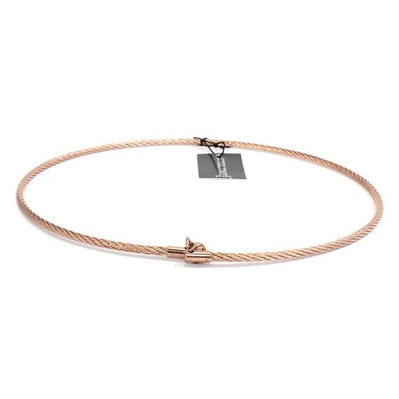 Stylish Non Silver Rose Gold 3Mm 17 Omega Necklace With A Rope Design - Atlanta Jewelers Supply