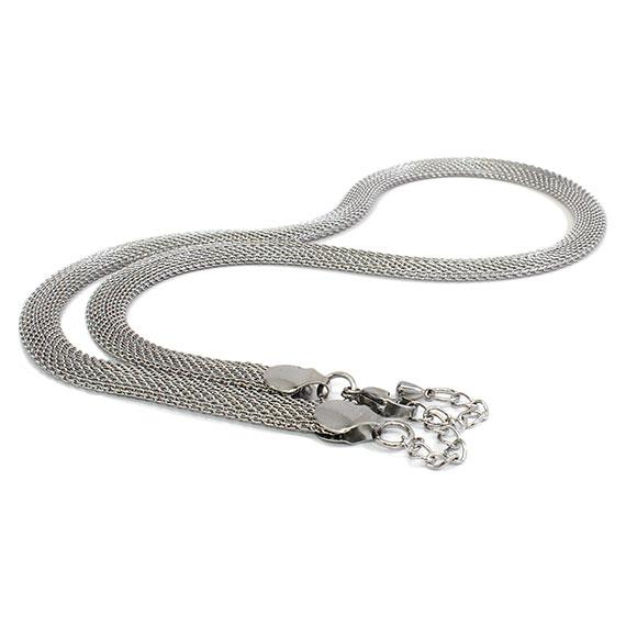 Stylish Stainless Steel Mesh Silver Necklace - Atlanta Jewelers Supply