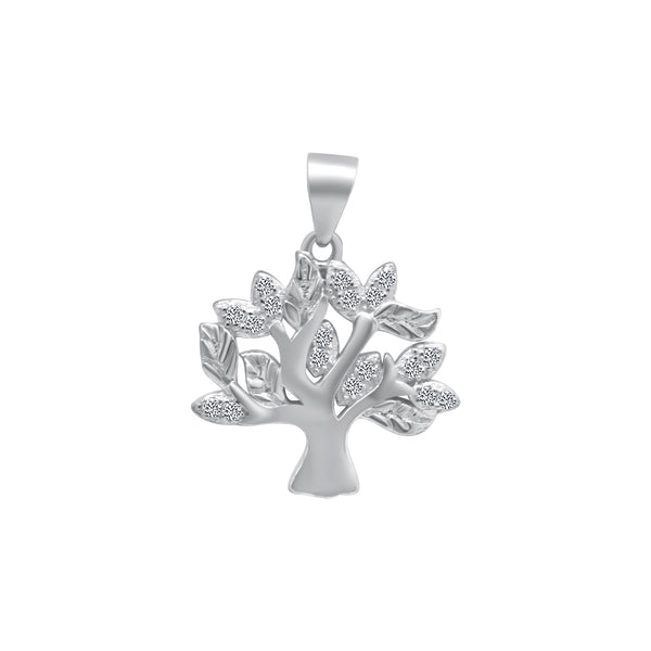 Tree Pendant With CZ Stones