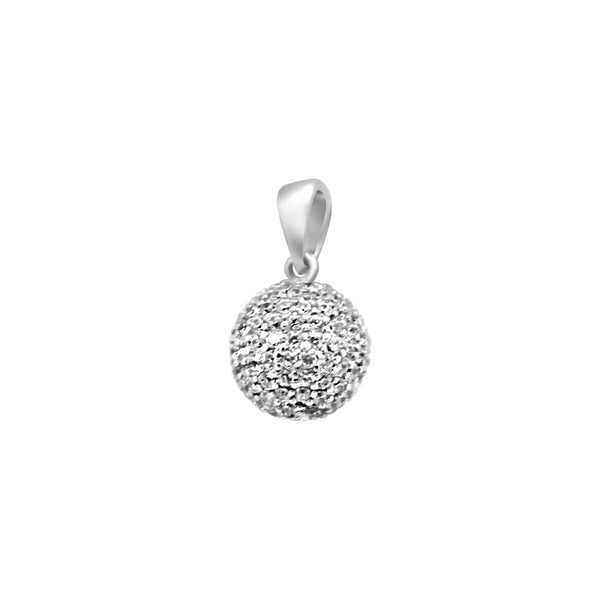 Sterling Silver CZ Ball Pendant