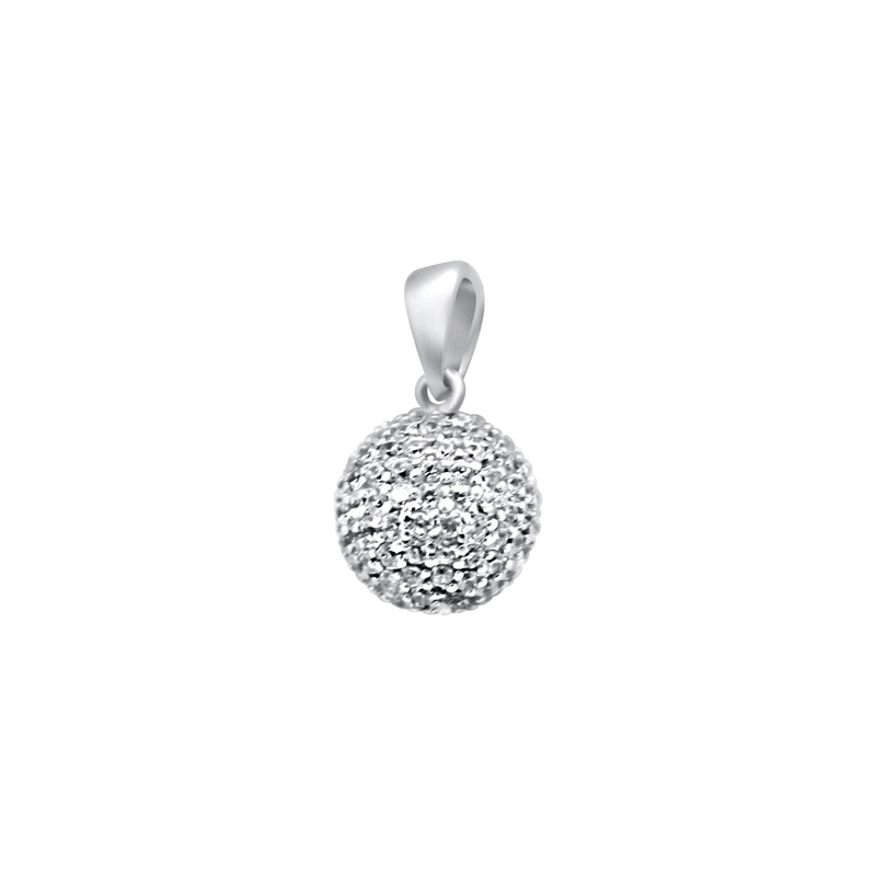 Sterling Silver CZ Ball Pendant