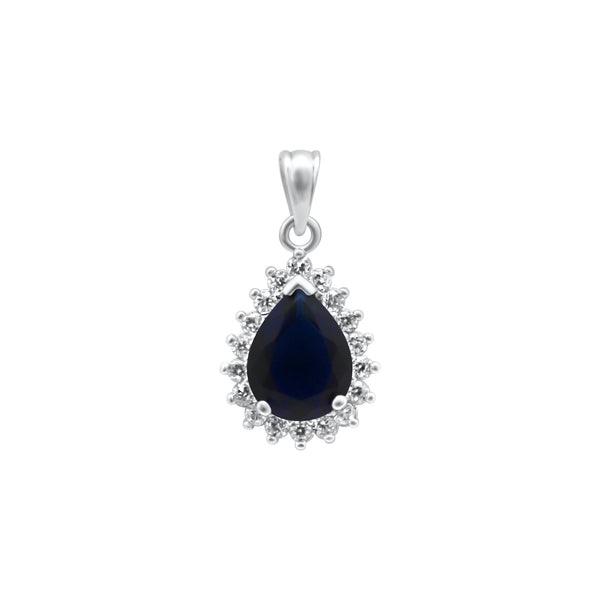 Teardrop CZ With Halo Pendant (3 colors)