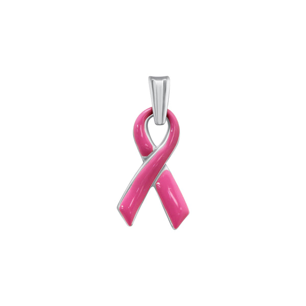 Sterling Silver Pink Ribbon Pendant