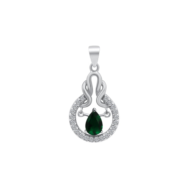 Sterling Silver Teardrop With Large Halo Pendant