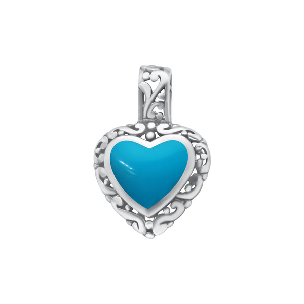Sterling Silver Blue Heart Pendant