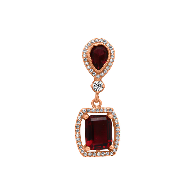 Teardrop With Floating Rectangle Pendant