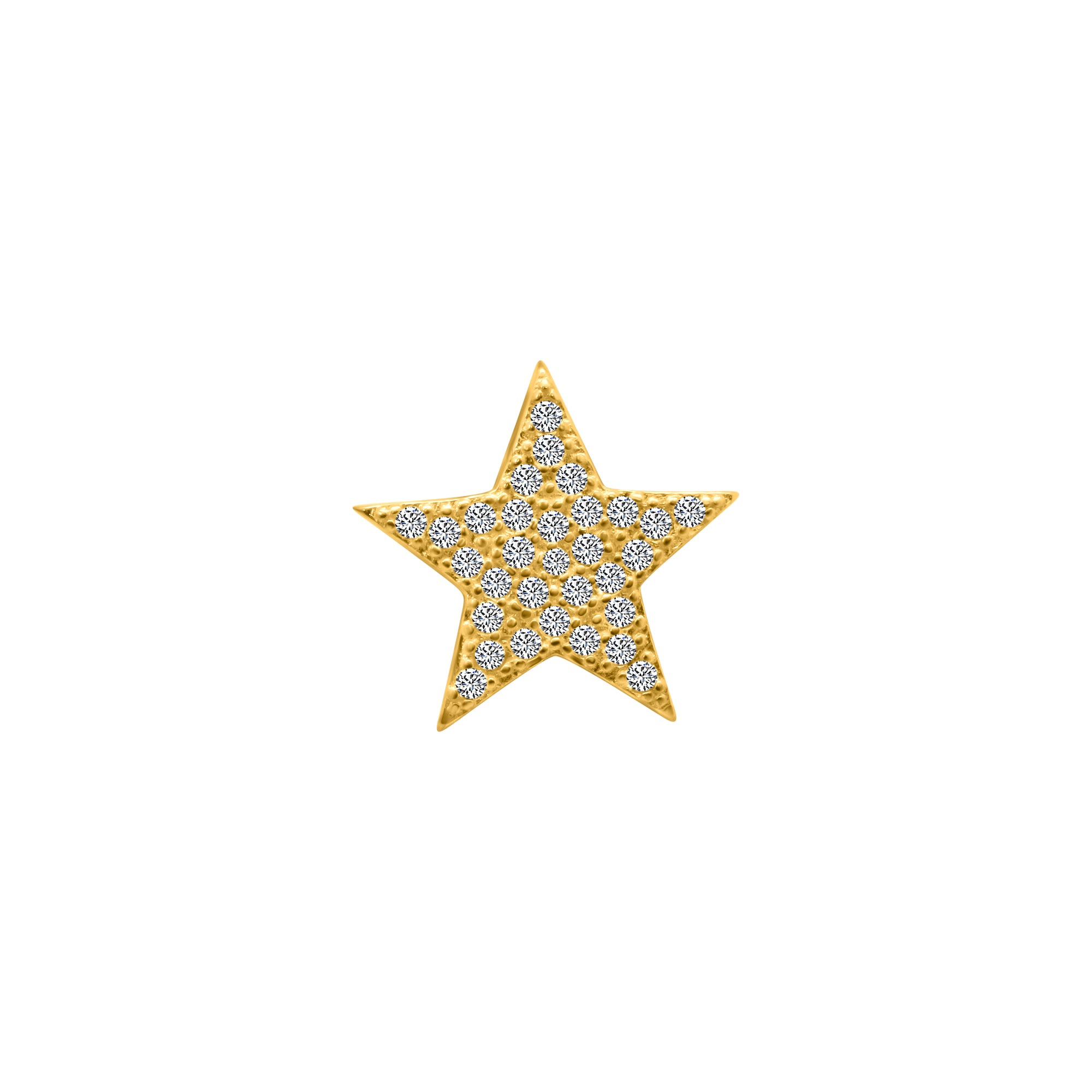 Sterling Silver CZ Star Slide On Pendant