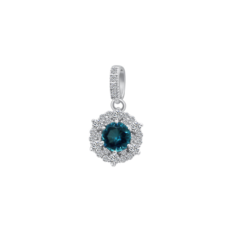 Large Color CZ With Teardrop Halo