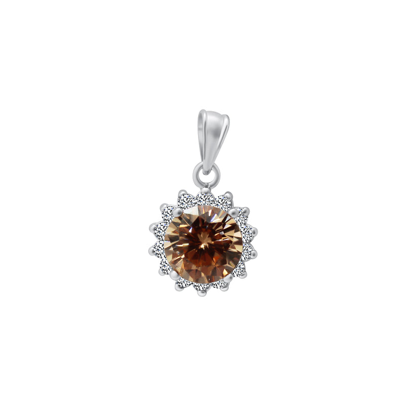 Large Color CZ With Teardrop Halo