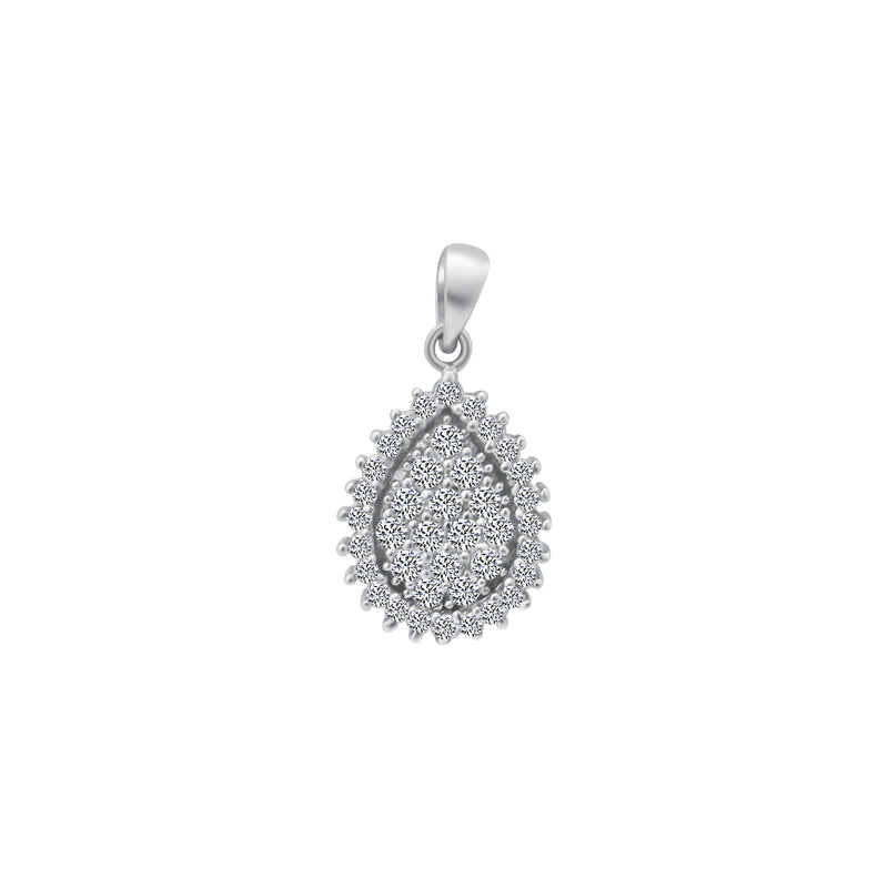 Sterling Silver Pear Shaped CZ Pendant
