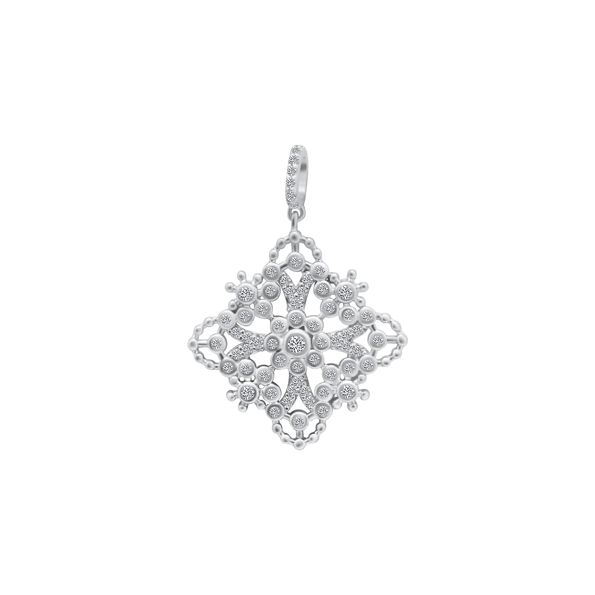 Sterling Silver Decorative CZ Pendant