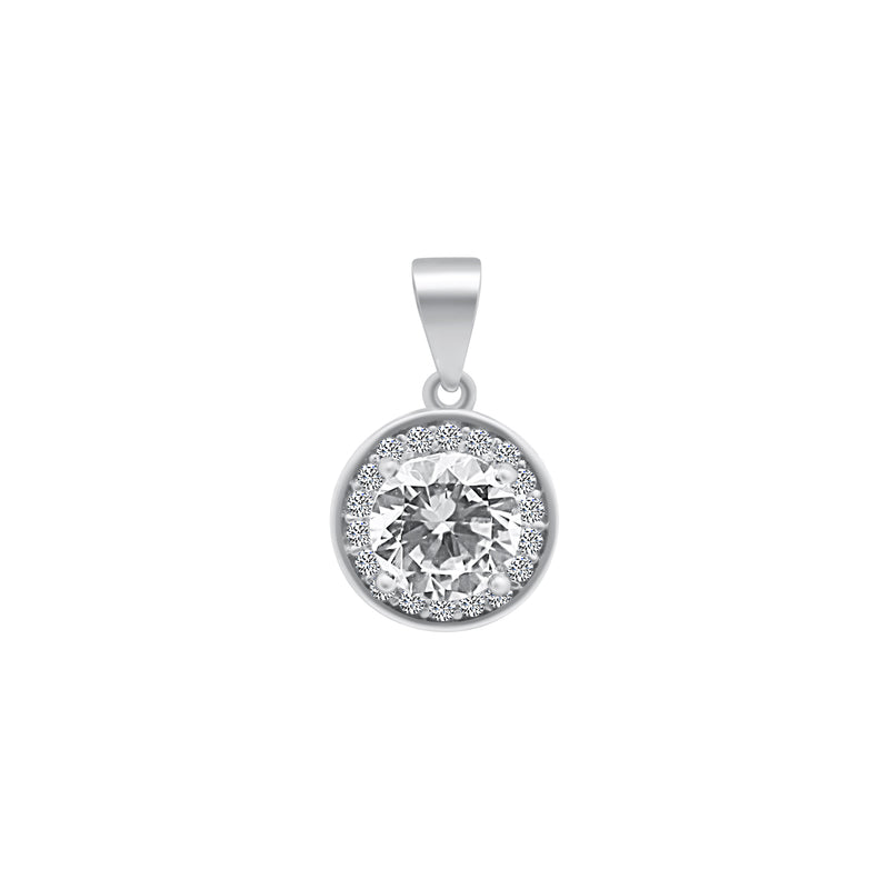 Sterling Silver CZ Circle Pendant