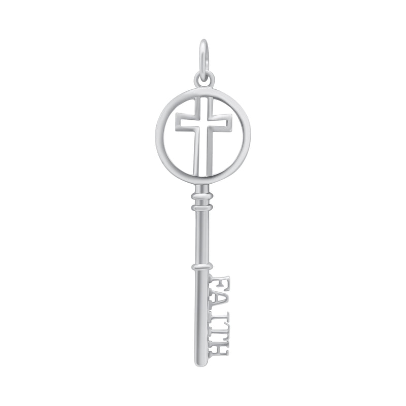Sterling Silver Cross Key Pendant