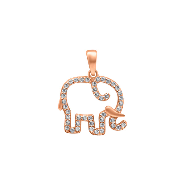 Sterling Silver CZ Elephant Pendants