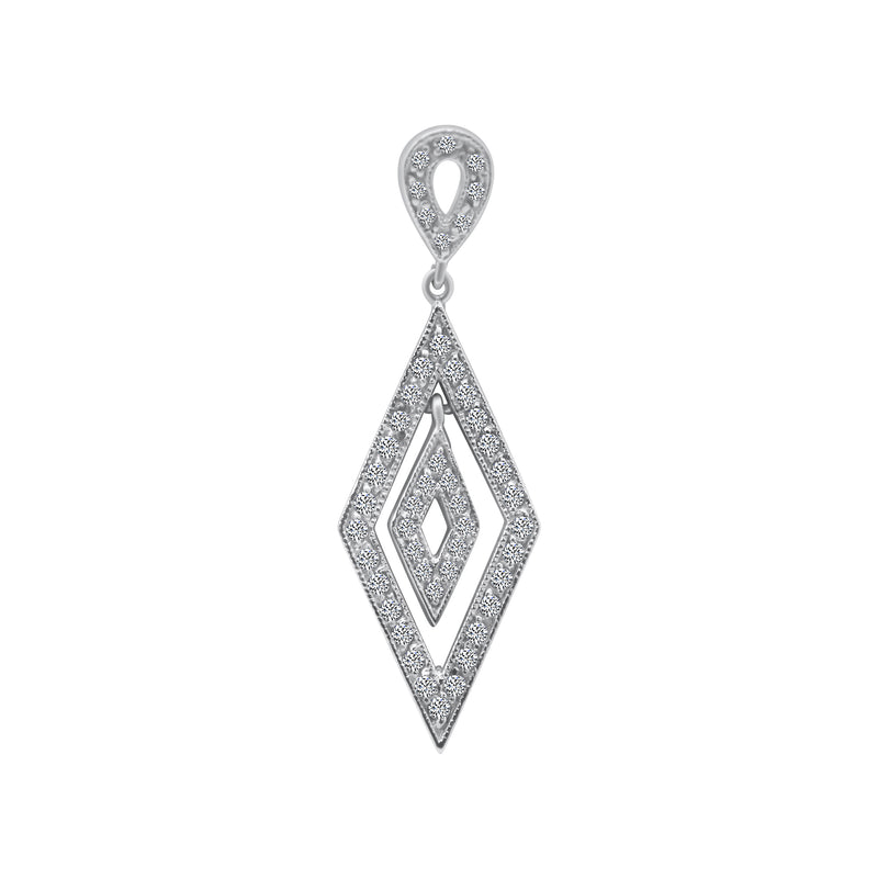 Sterling Silver Diamond CZ Dangle Pendant