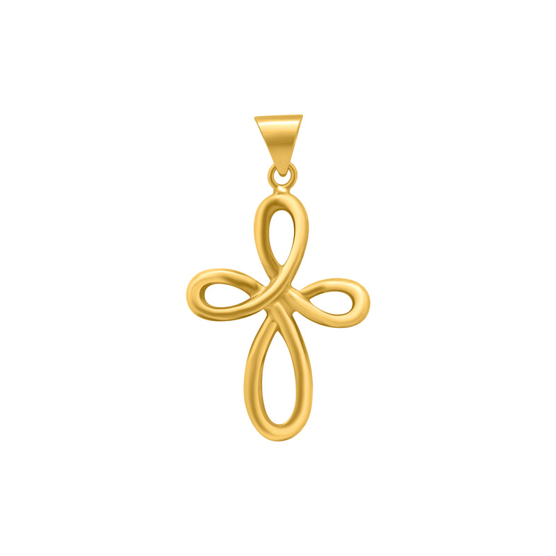 Sterling Silver Gold Plated Knotted Cross Pendant