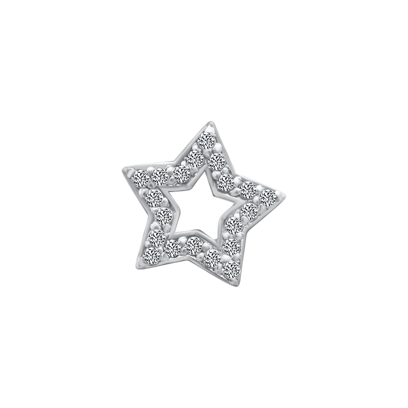 Sterling Silver Small Star CZ Pendant
