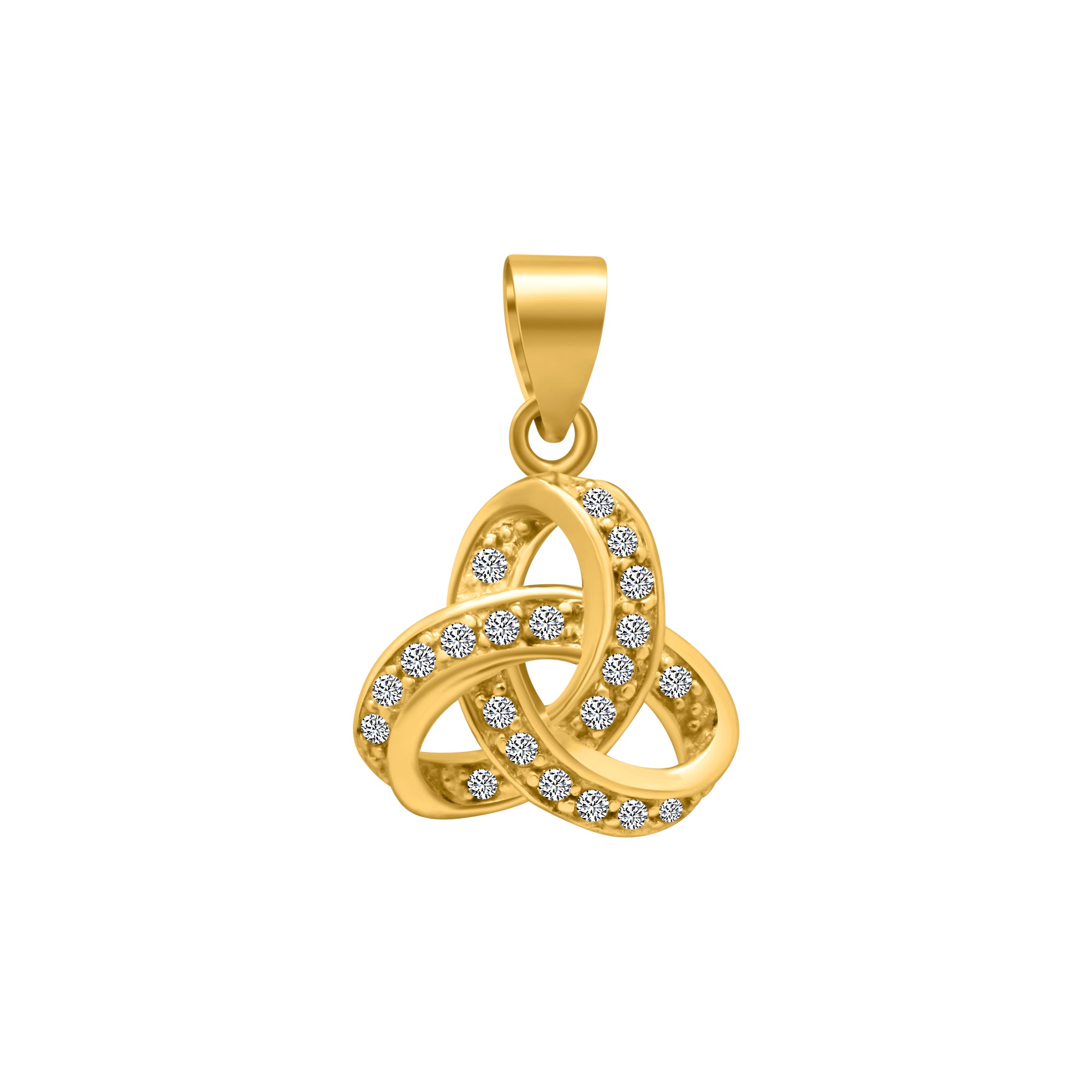 Sterling Silver Knotted CZ Pendant (3 Colors)