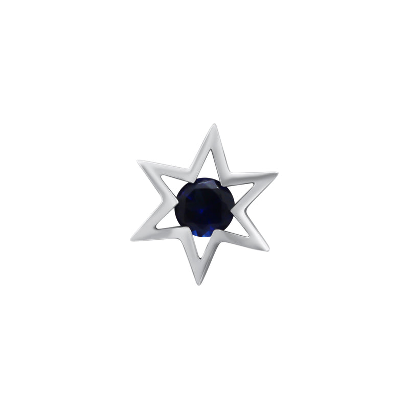 Sterling Silver Star of David Pendant (4 Different color Gem stones)