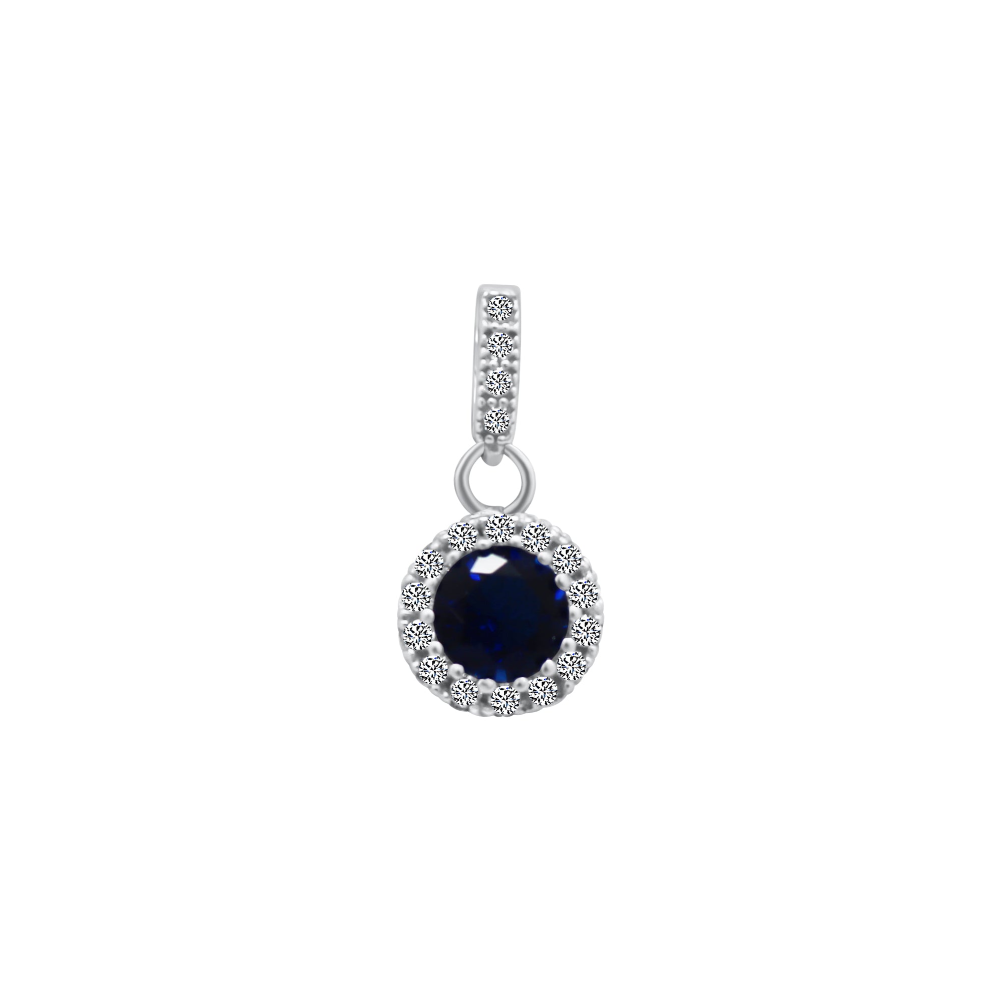 Sterling Silver Small Circle CZ Pendant