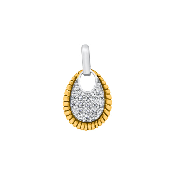 Sterling Silver Designer Inspired Two Tone Rope Pendant