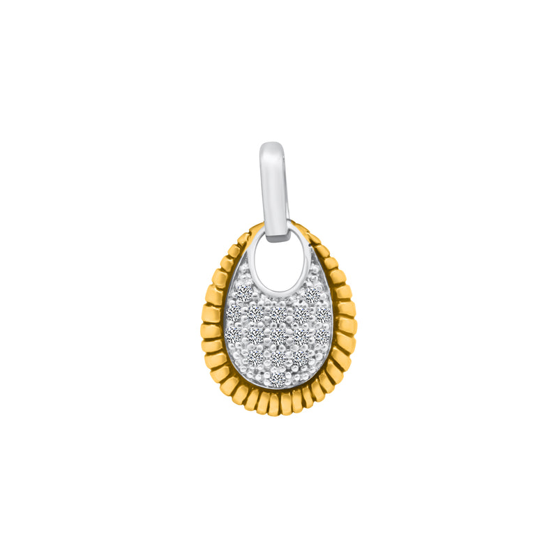 Sterling Silver Designer Inspired Two Tone Rope Pendant
