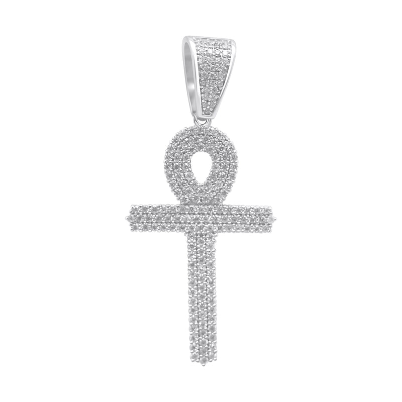 Sterling Silver CZ Ankh Pendant